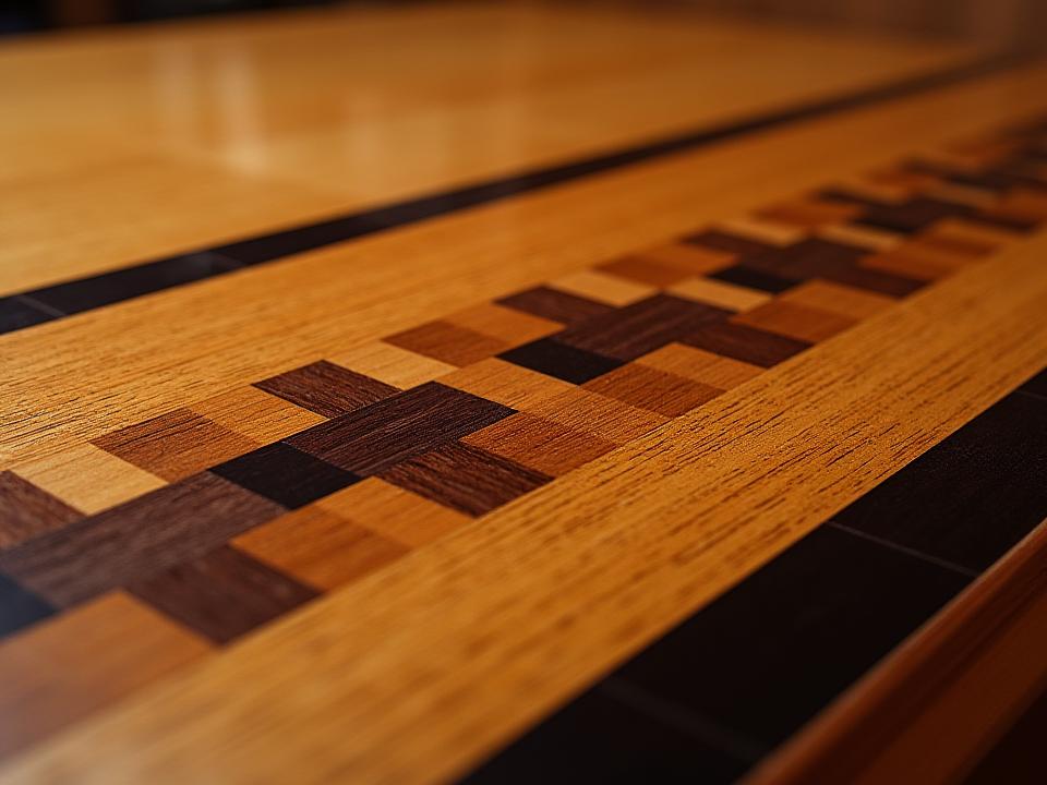 Detailansicht Intarsien Art Deco Schreibtisch