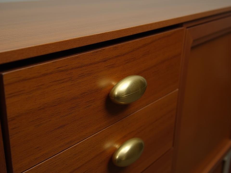 Schubladenansicht Art Deco Schreibtisch