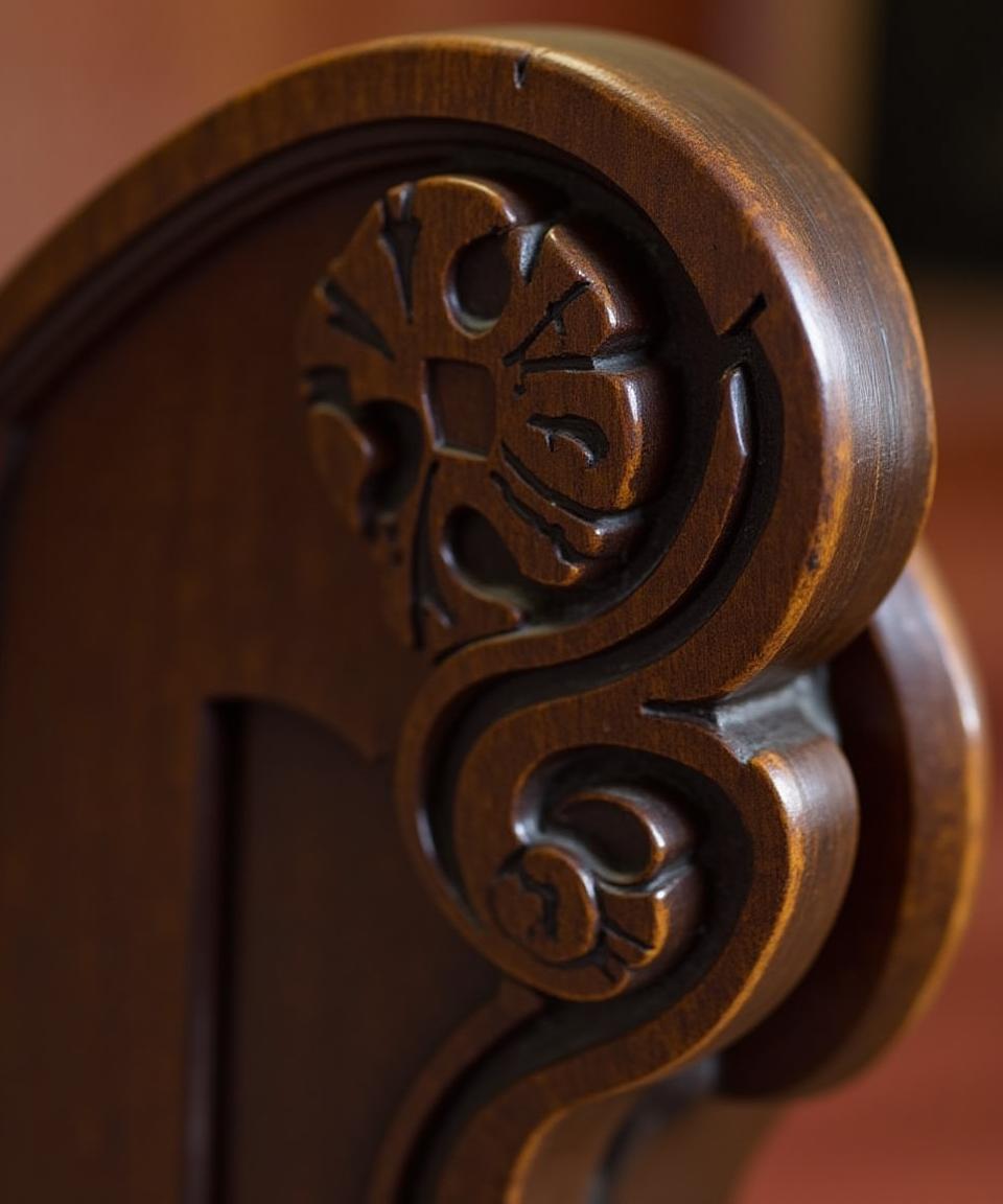 Detail der Restaurierung am Barockstuhl